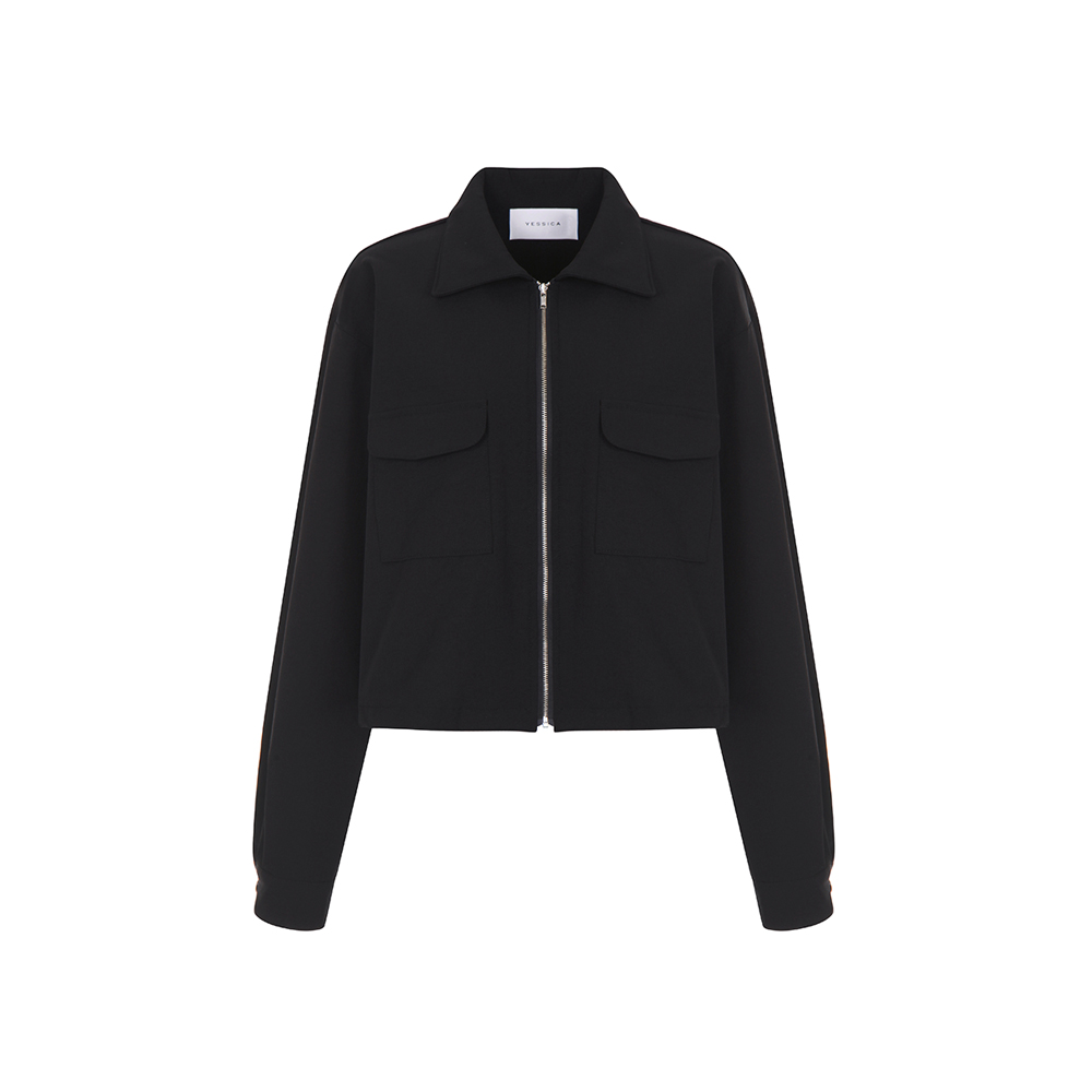 예시카 플랩 포켓 집업 싱글 카라 자켓 YG7JK519