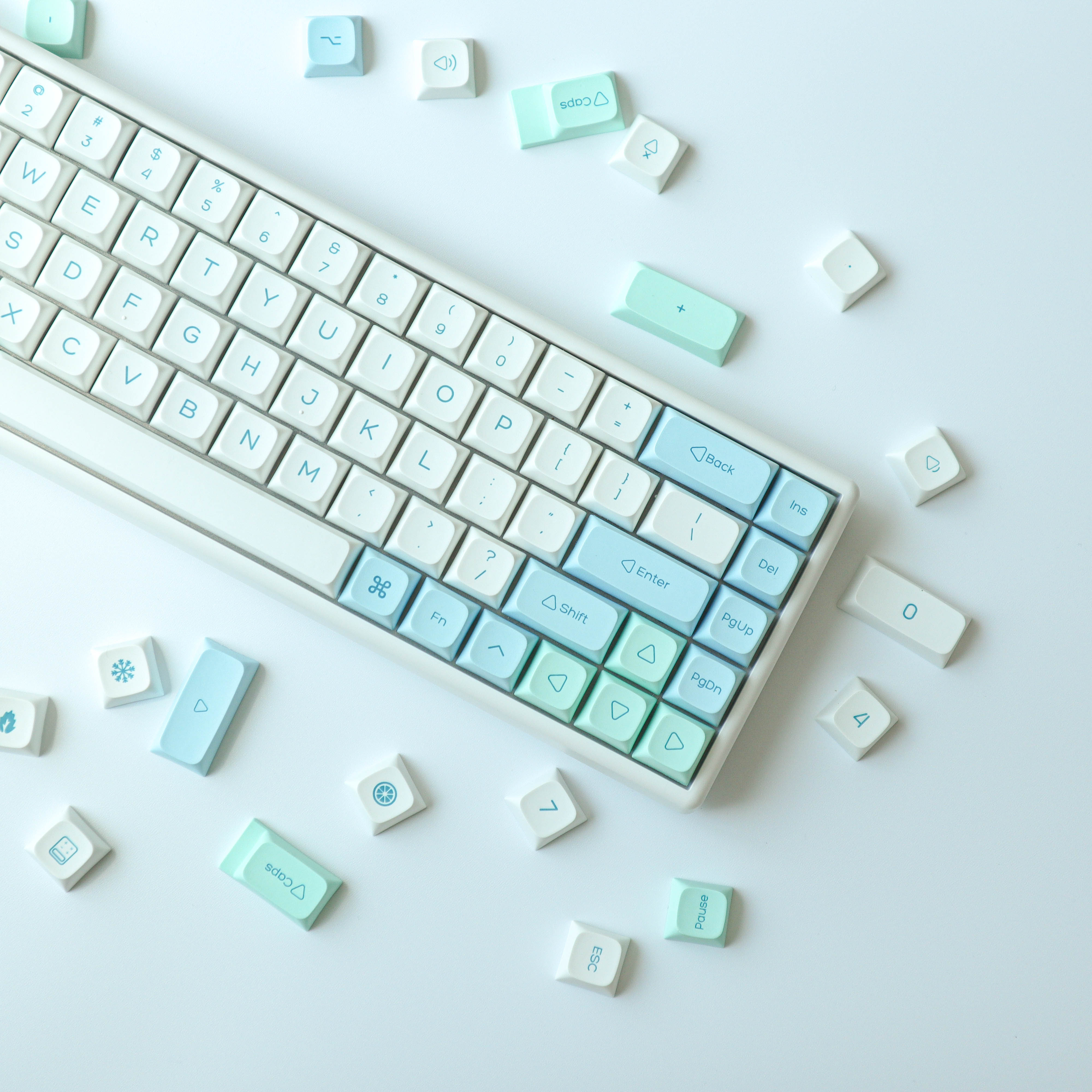 기계식 키보드 키캡 추천 하늘 민트 애플 키캡 XDA PBT