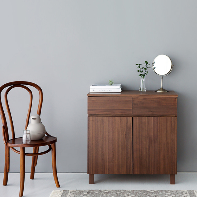 숄리드 4문 수납장 CHM8380B 800x400x830mm, 2단, 미들브라운 5850.2075 - 상세 이미지 3
