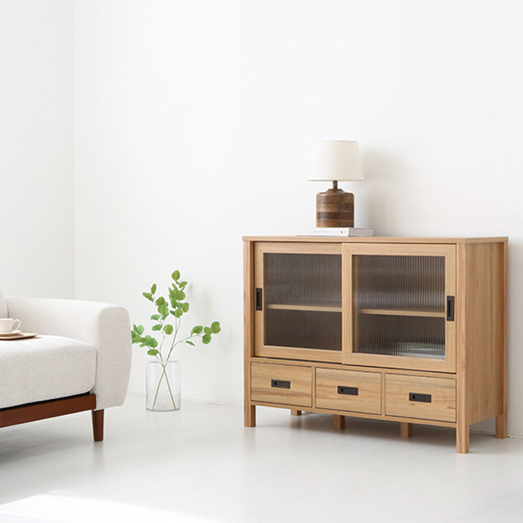 숄리드 2문3서랍 낮은수납장 CHM85110 1100x400x850mm, 2단, 캄포어베니어 3932.5957 - 상세 이미지 4