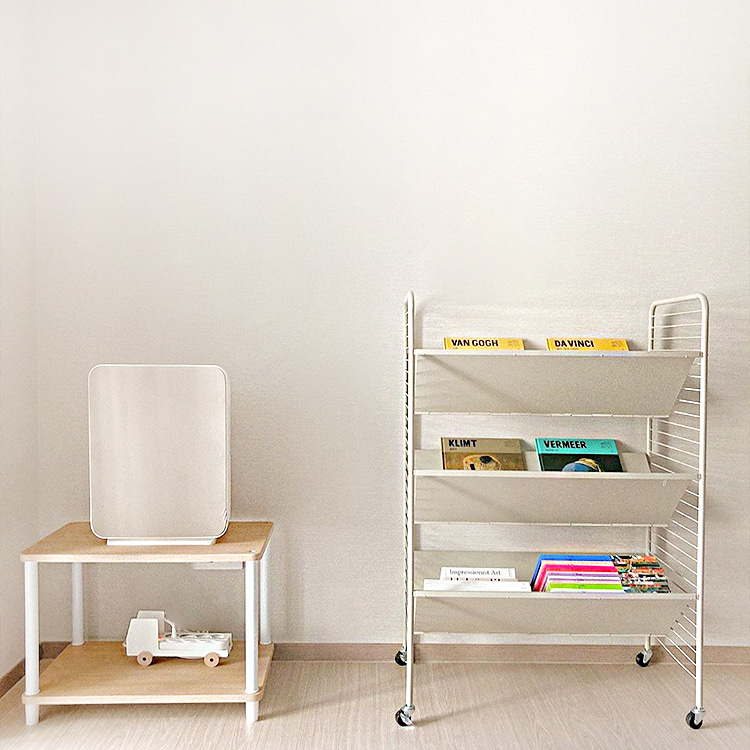 RATNER 책꽂이 트롤리 75x45x110, 3단, 화이트 5105.9184