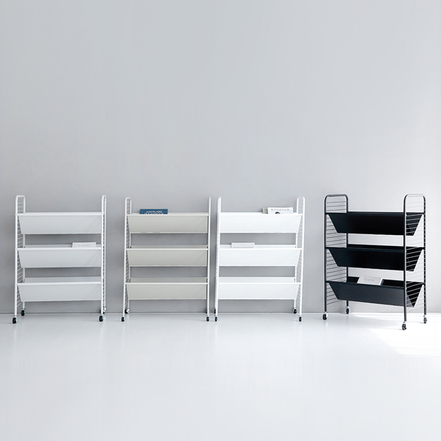 RATNER 책꽂이 트롤리 75x45x110, 3단, 솔리드베이지 9702.2111