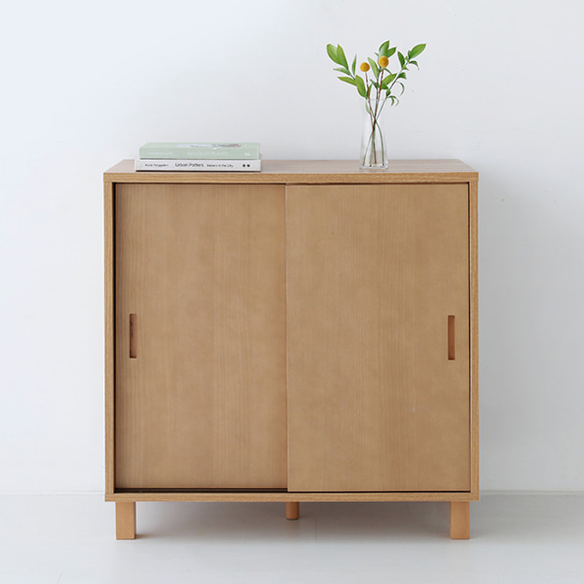 숄리드 슬라이딩 2문 수납장 솔리드형 CHM8380AM 800x400x830mm, 1단, 캄포어베니어4986.5788 - 상세 이미지 5