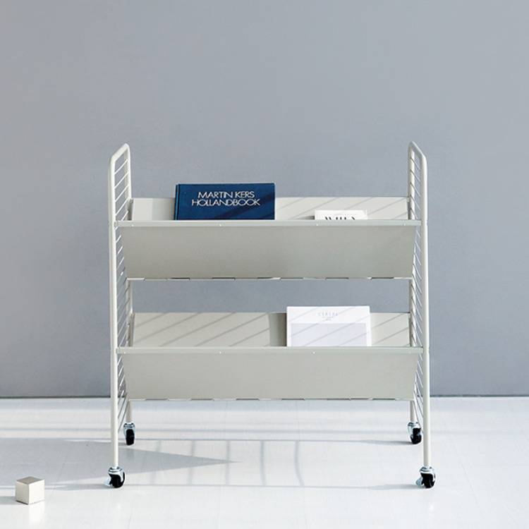 RATNER 책꽂이 트롤리 75x44x80, 2단, 솔리드베이지 7693.2931