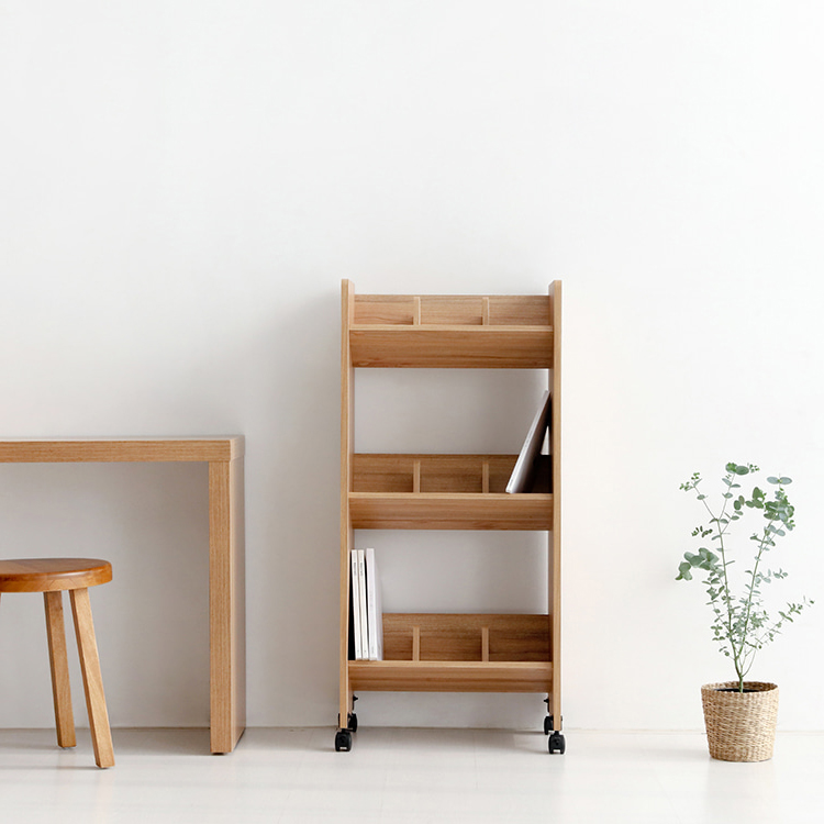 숄리드 책꽂이 트롤리 RKM11151 510x300x1110mm, 3단, 캄포어베니어 4258.7937
