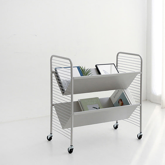RATNER 책꽂이 트롤리 75x44x80, 2단, 라이트그레이 2052.8773