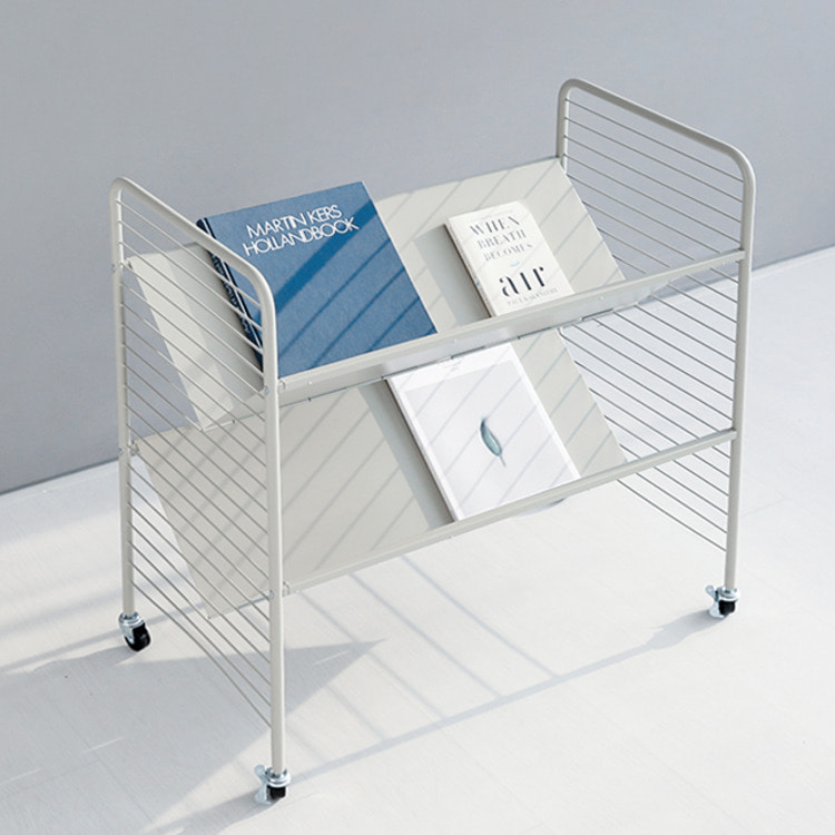 RATNER 책꽂이 트롤리 75x44x80, 2단, 솔리드베이지 7693.2931