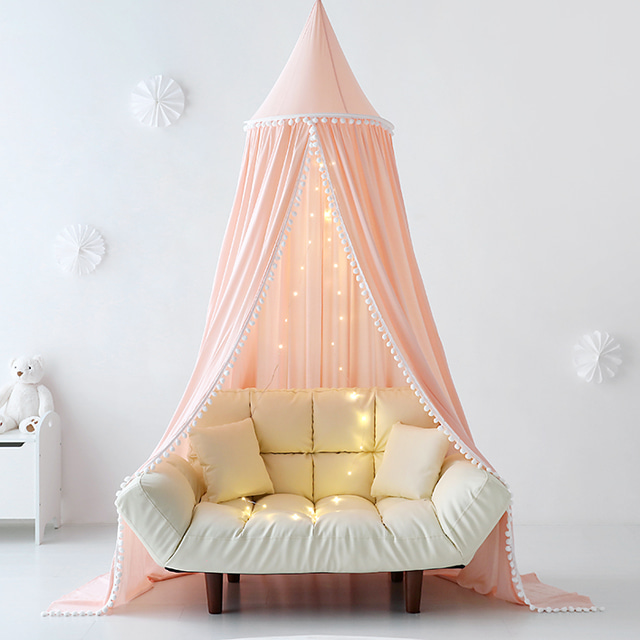 INSIA 침대캐노피 폼폼형 ISC0028 핑크