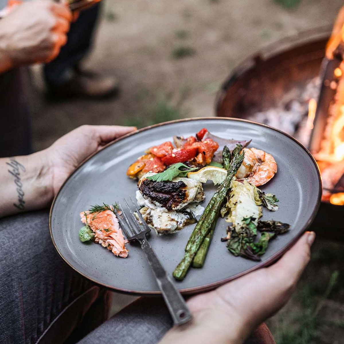 베어본즈 에나멜 딥플레이트 2p 세트 캠핑 큰 접시 그릇 식기 법랑