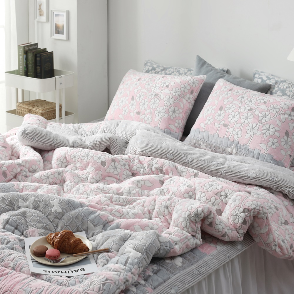 뉴안 부드러운 한파대비 착번아웃 밍크 극세사 두꺼운 겨울 차렵이불 SS