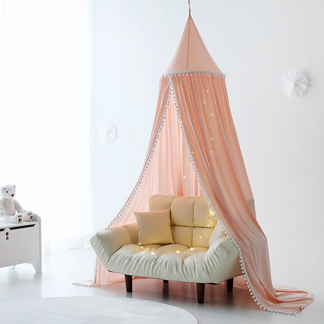 INSIA 침대캐노피 폼폼형 ISC0028 핑크