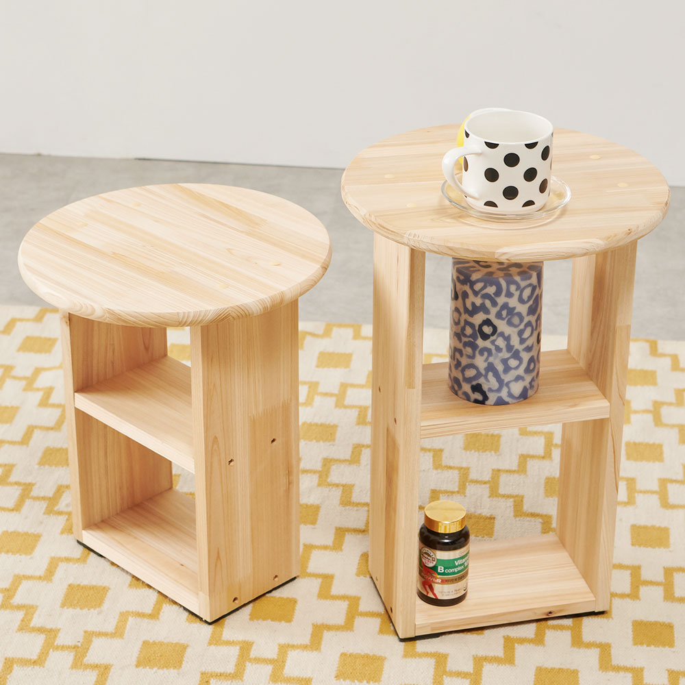 치크 노트북 미니 간이 원목 소파 사이드 테이블