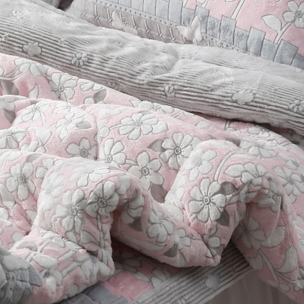 뉴안 부드러운 한파대비 착번아웃 밍크 극세사 두꺼운 겨울 차렵이불 SS