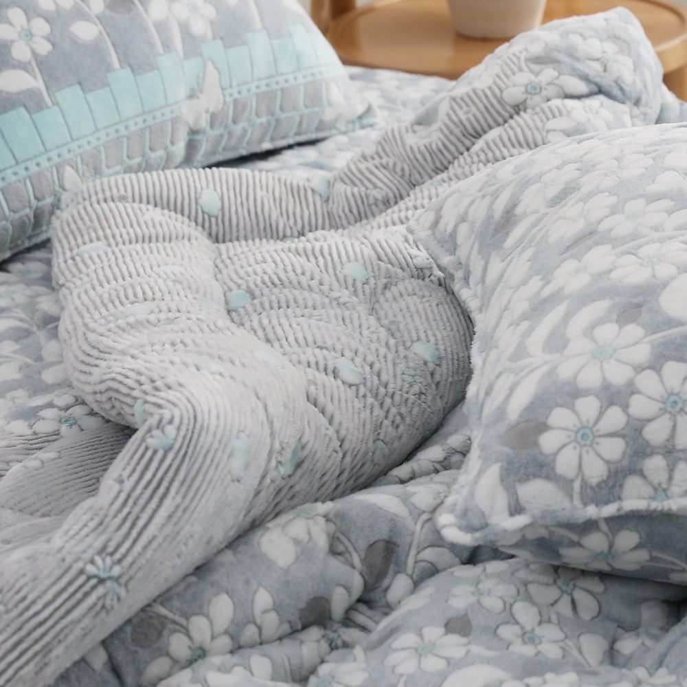 뉴안 부드러운 한파대비 착번아웃 밍크 극세사 두꺼운 겨울 차렵이불 SS