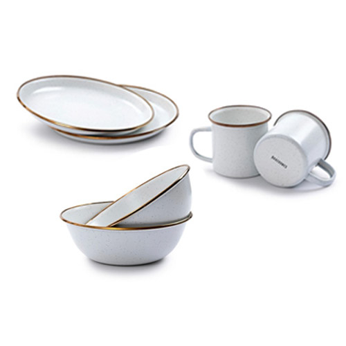 베어본즈 에나멜 샐러드 플레이트 2p 세트 캠핑 접시 식기