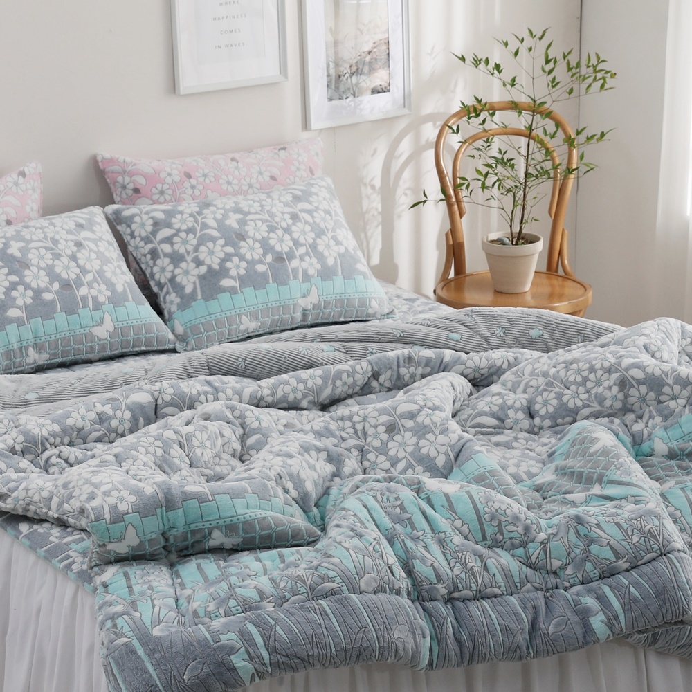 뉴안 부드러운 한파대비 착번아웃 밍크 극세사 두꺼운 겨울 차렵이불 SS