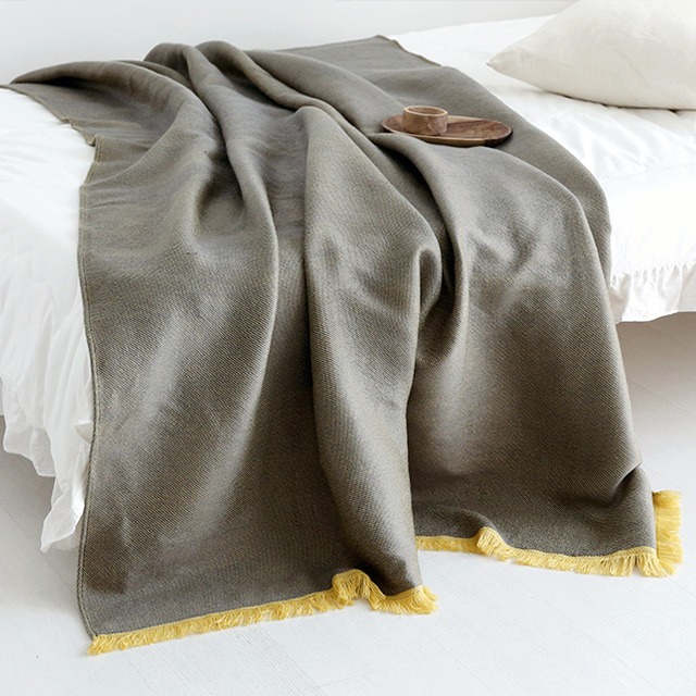 INSIA 담요 150x200 ISC0045 옐로우/그레이