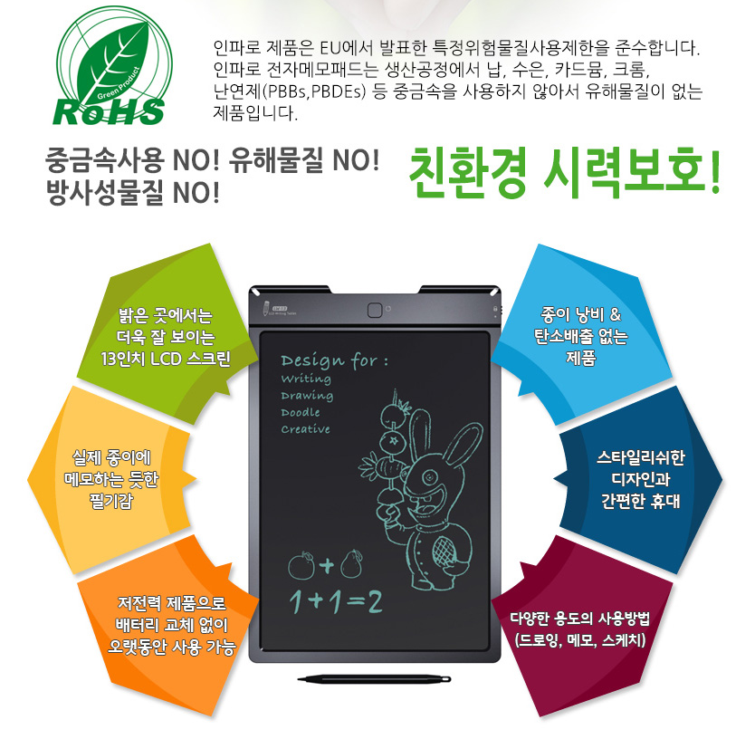 전자 칠판 드로잉 패드 코스트코 가정용 스마트 메모보드 그림그리는 노트 9인치 - 상세 이미지 4