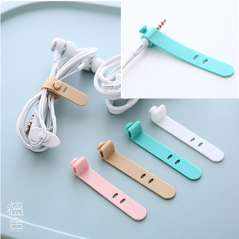 실리콘 케이블 타이 충전선 전선 USB 선정리 핸드폰 줄정리 홀더 클립 - 상품 이미지