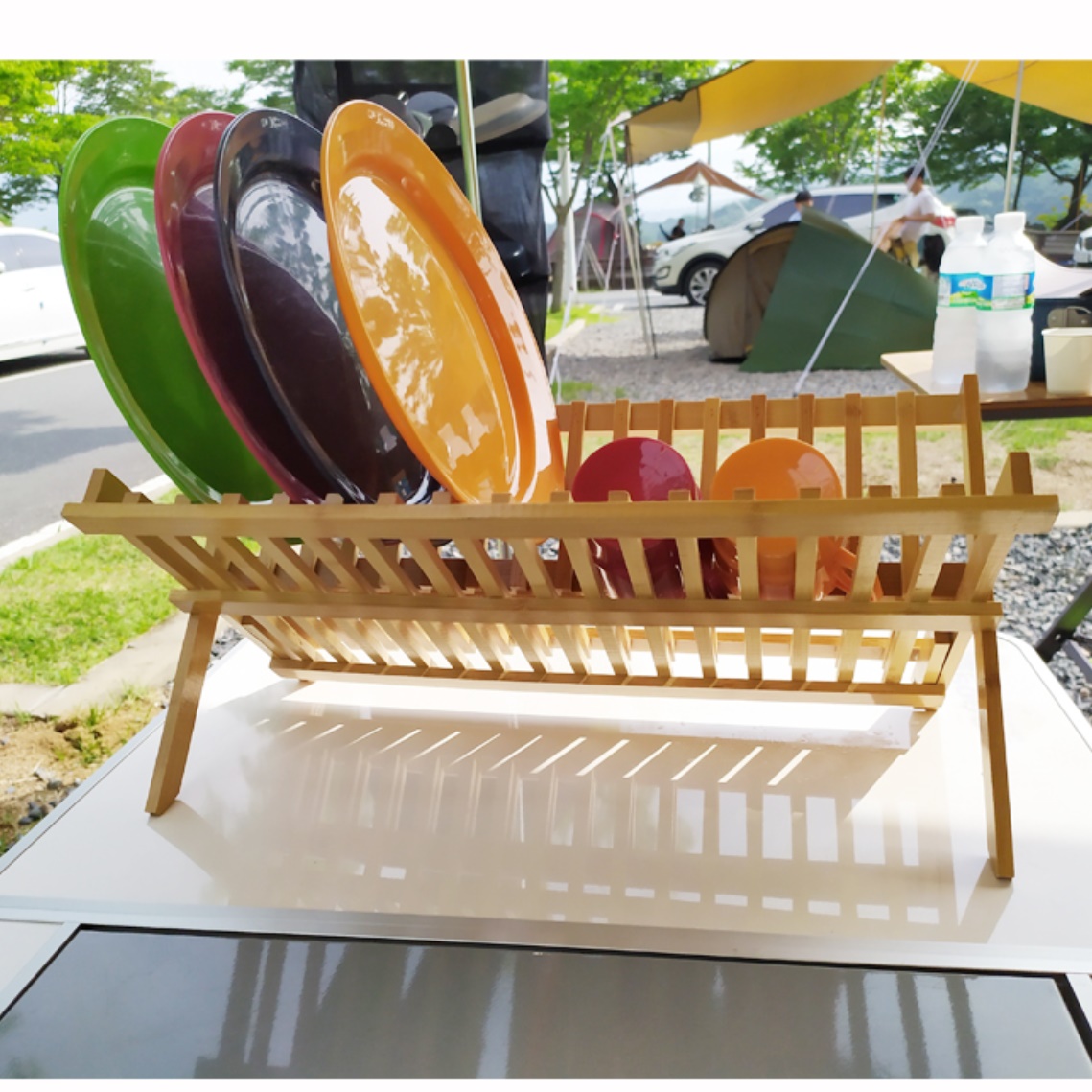 캠핑 우드 식기건조대 캠핑그릇정리 자립형 설거지 건조대 이미지 7