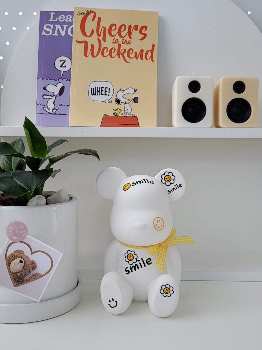 대형 빅베어브릭 데이지꽃 스마일 석고 방향제 이사선물 일랑일랑