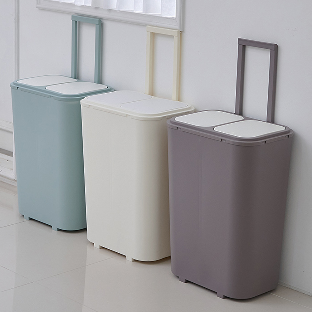 가정용 분리수거함 캐리어 쓰레기 재활용 분리수거함 원룸 이동식