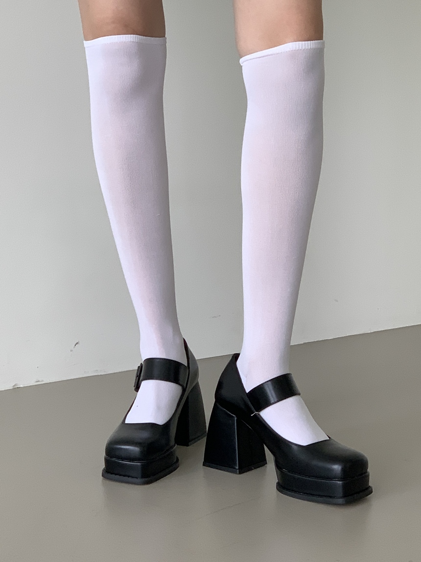 트렌디 가보시 스퀘어 벨티드 메리제인 쿠션 여성 하이 힐 9cm 상세 이미지 3