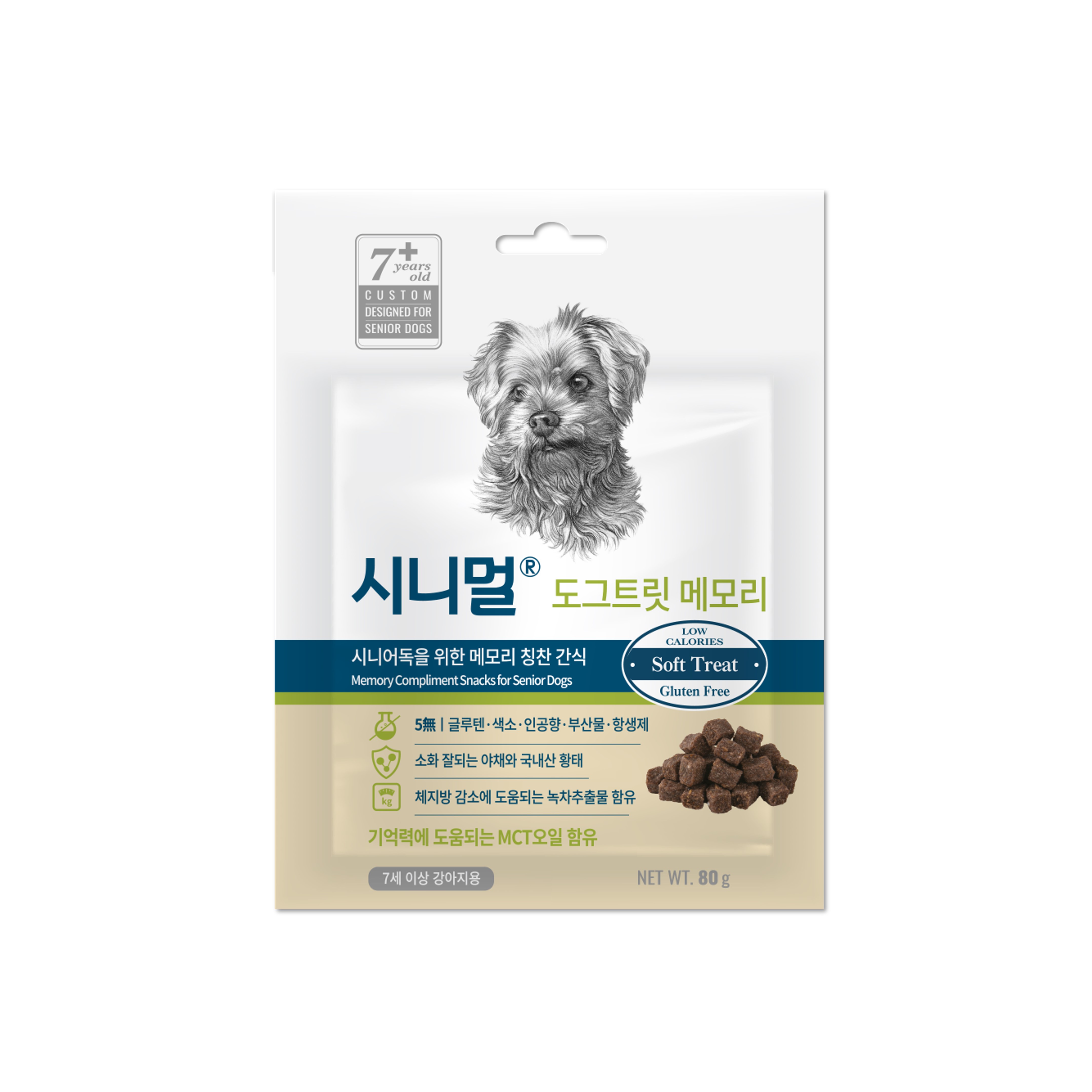 시니멀 도그트릿 메모리 황태 면역력 저칼로리 노령견간식 강아지트릿 80g (유통기한 2026.03.03) - 메인 이미지