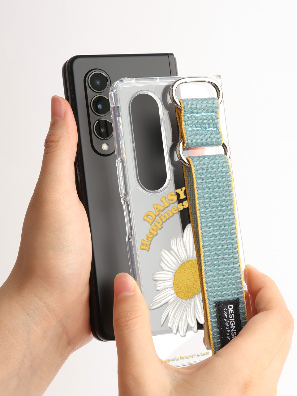 디자인스킨 갤럭시Z폴드5 피닉스 프로 스포티스트랩 케이스 데이지/민트 : DESIGNSKIN