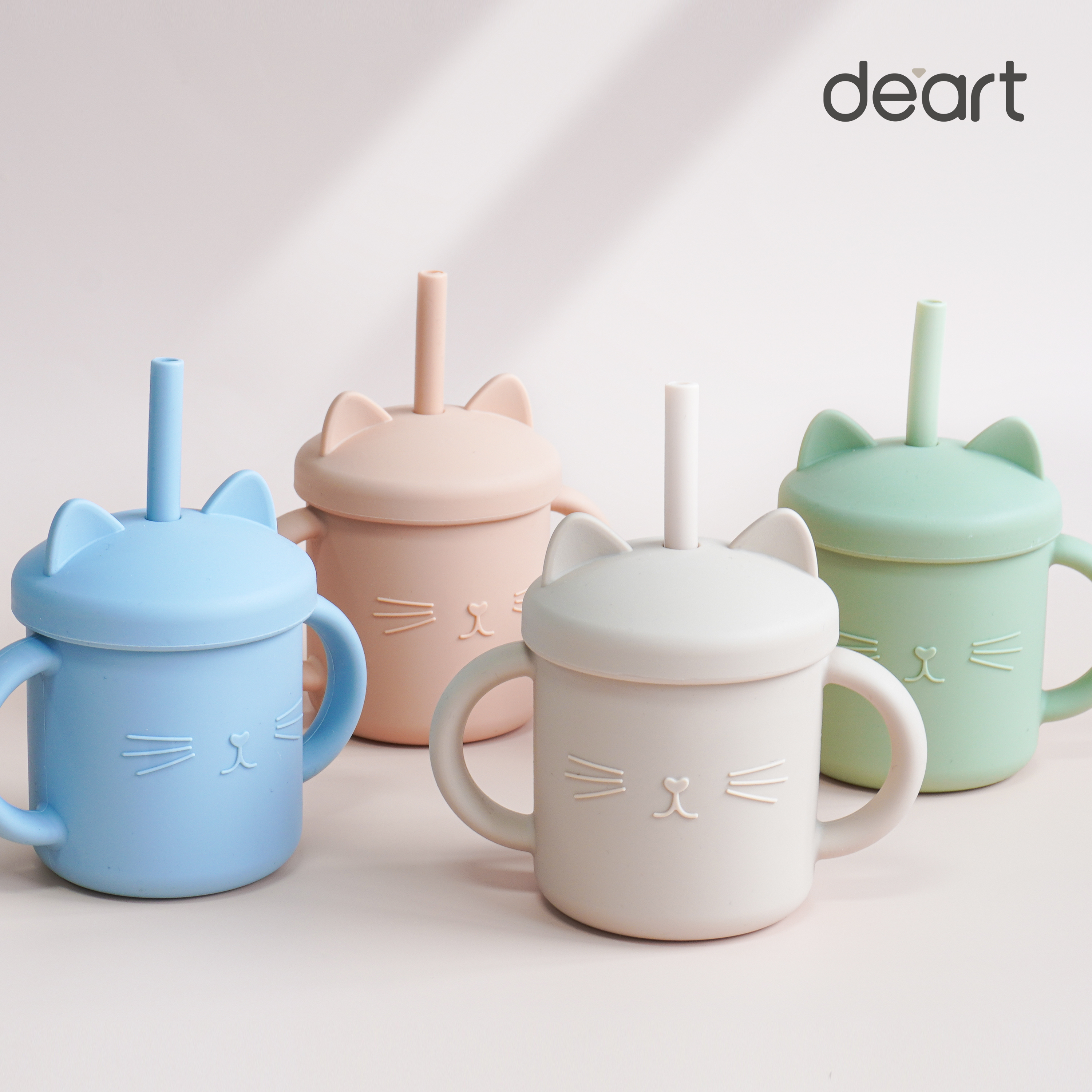 데아트 실리콘 아기빨대컵 아기물컵