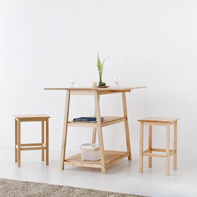 TRAPEE 접이식 바테이블세트 자작나무 0005.5729