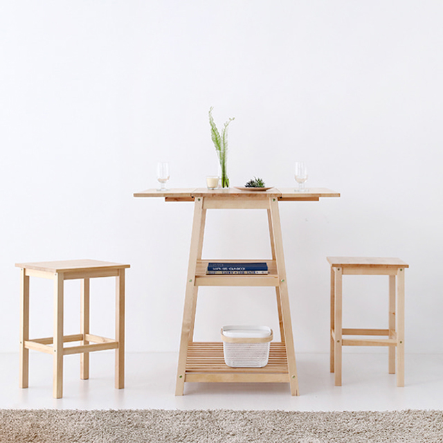 TRAPEE 접이식 바테이블세트 자작나무 0005.5729