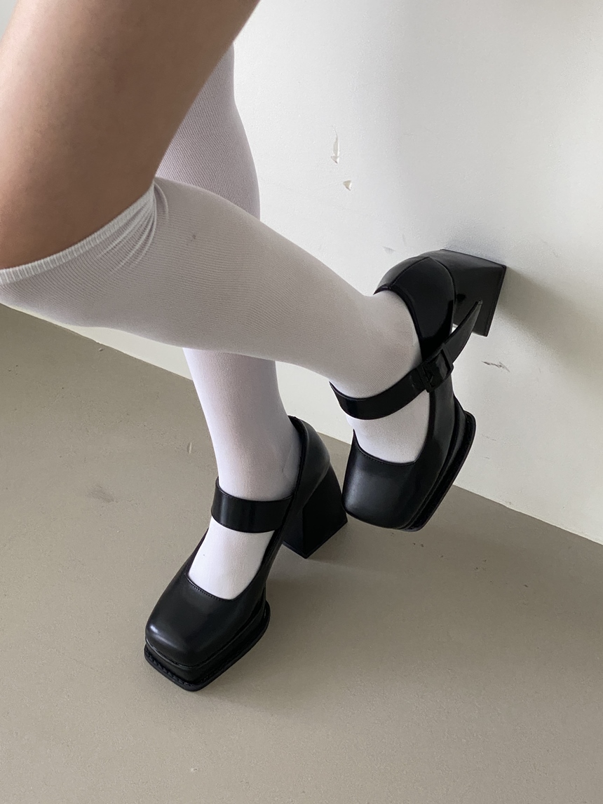 트렌디 가보시 스퀘어 벨티드 메리제인 쿠션 여성 하이 힐 9cm 상세 이미지 20