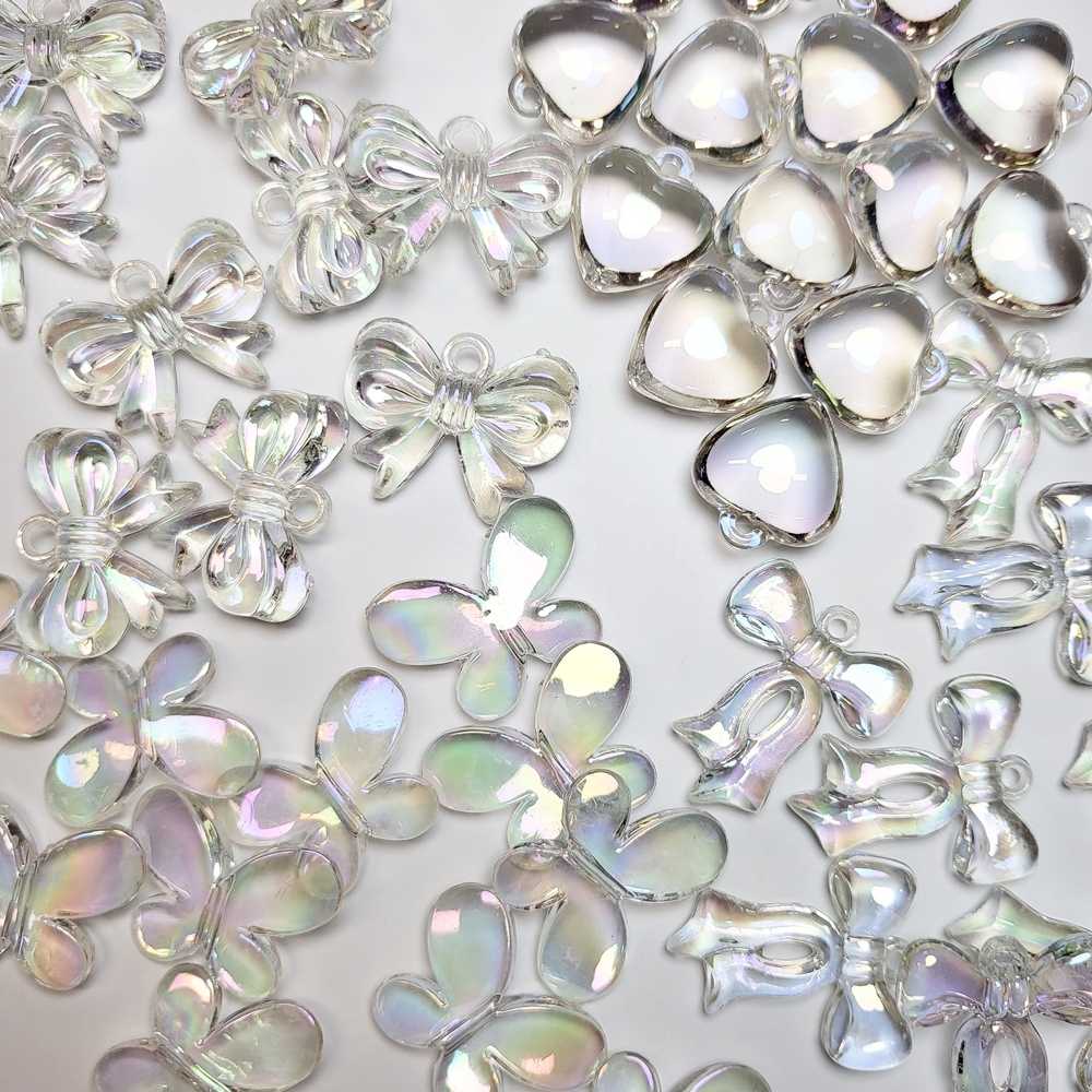 키링부자재 키링만들기 악세사리 부자재 오로라 리본 하트 나비 - 상세 이미지 2