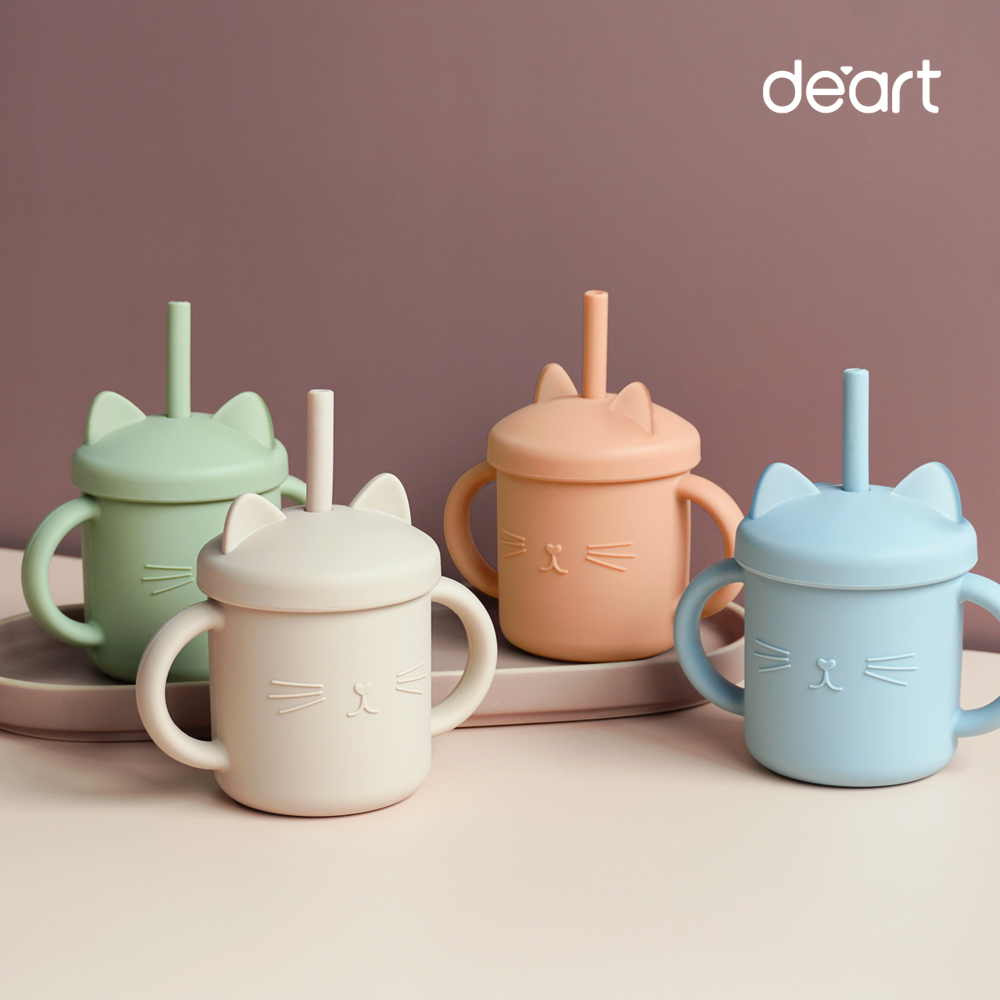 데아트 실리콘 아기빨대컵 아기물컵