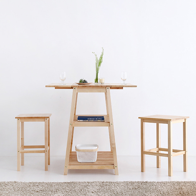 TRAPEE 접이식 바테이블세트 자작나무 0005.5729