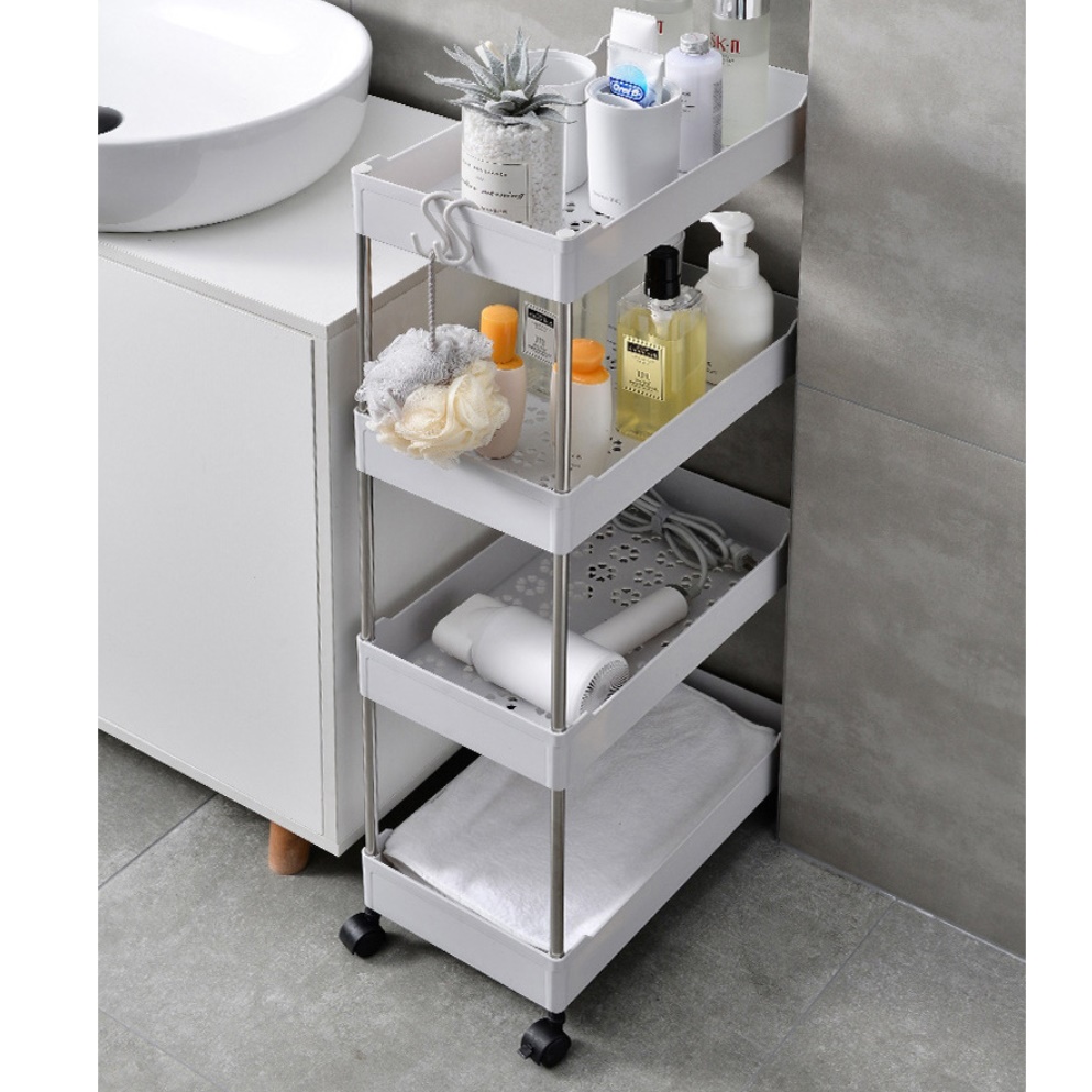 미니 트롤리 수납함 세탁실틈새수납장 세제정리함 이동형선반