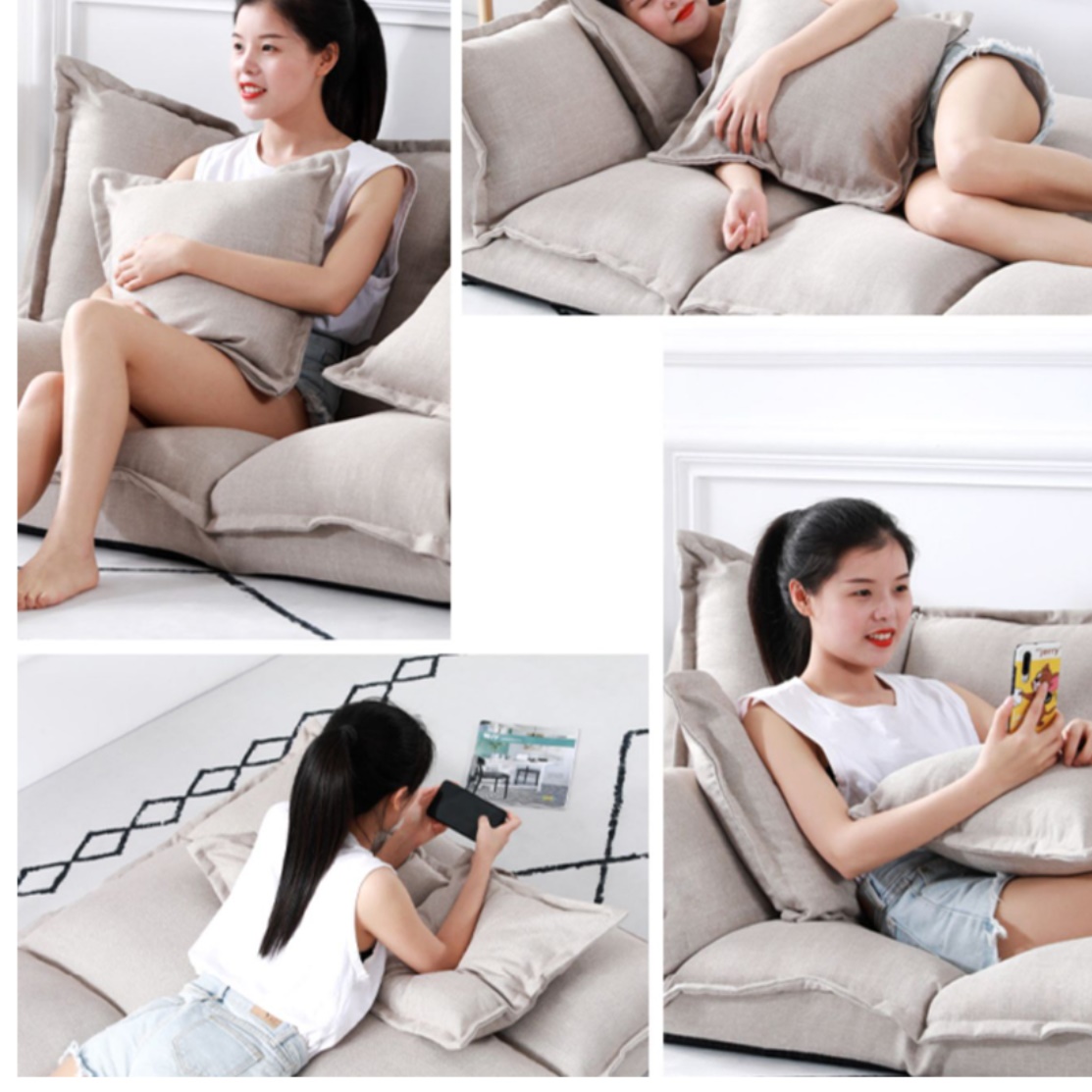 2인용좌식쇼파 다리없는 소파 바닥 낮은 저상형 소파