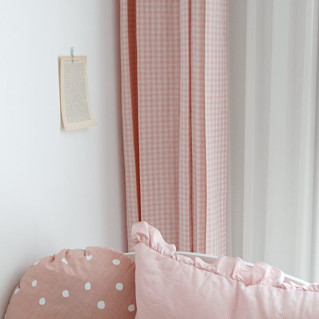 바이아미 멜란 체크 아이방 유아 남아 여아 키즈 커튼