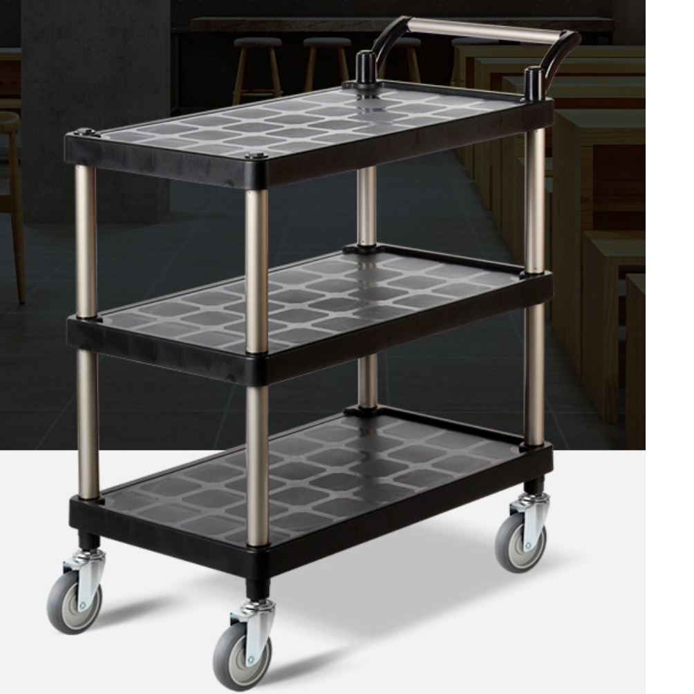 플라스틱 대차 식당용 카트 업소용 핸드카 블랙 대 청소용 카트