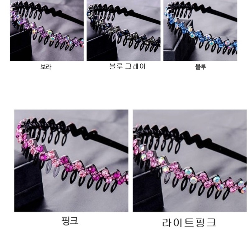 특이한 큐빅 머리띠 티아라 예쁜 보석 얇은 머리띠 세안 헤어 고정 - 상세 이미지 4