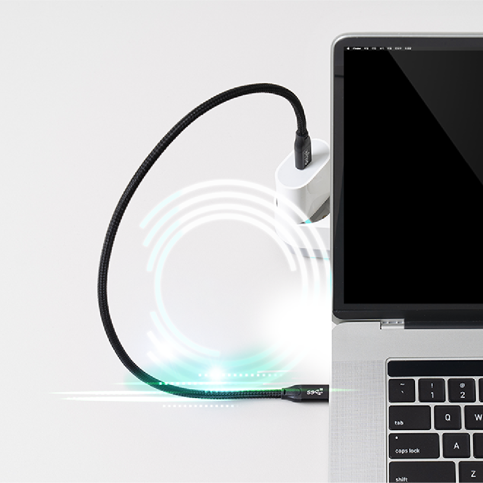 고링크 USB3.2 Gen2x2 100W 고속 충전 고속 전송 케이블 블랙 - 상세 이미지 4