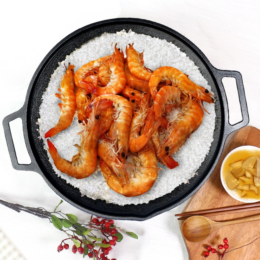 인덕션 그리들 40cm 대형 불판 팬 캠핑 코팅 전골 겸용 우드 손잡이 전용 가방포함