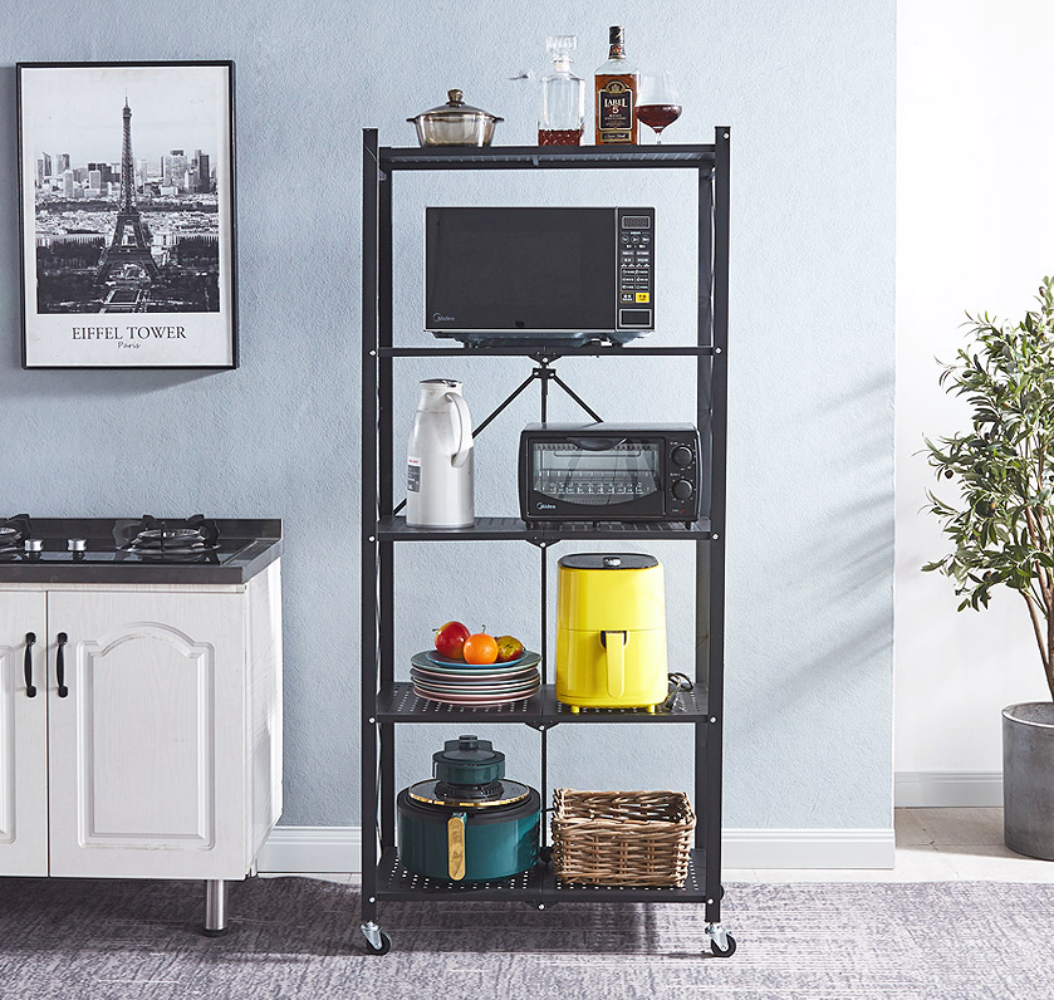 렌지대 전자렌지 선반 수납장 밥솥 다이 밥솥장 거치대 폴딩 5단