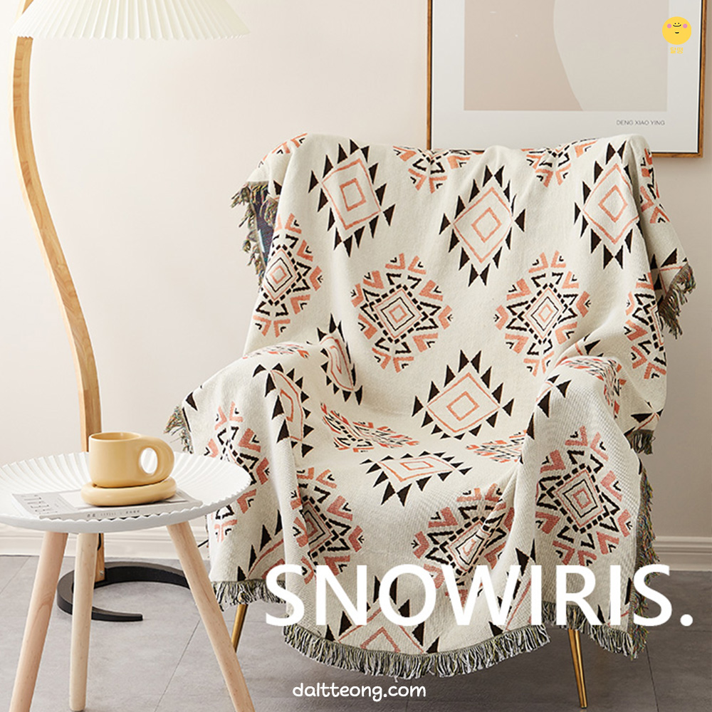 달떵 빈티지 패턴 쇼파 커버 덮개 천갈이 커버링 패브릭 거실 캠핑 블랭킷 340x180