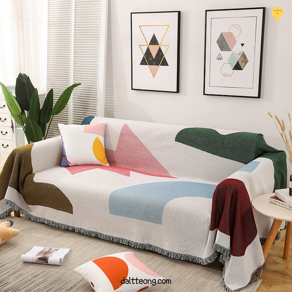달떵 패턴a 쇼파 커버 덮개 깔개 러그 패브릭 2 3 4인용 커버링 블랭킷160x130