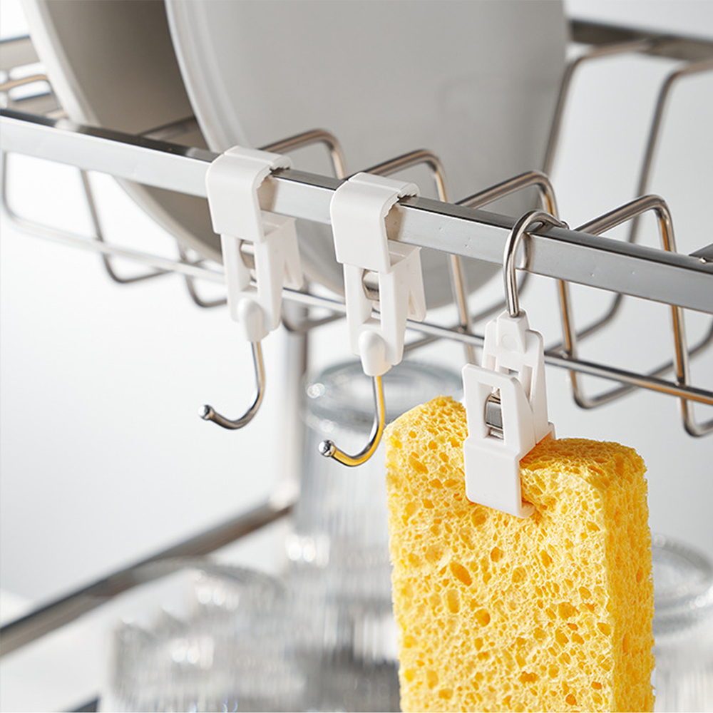 코드86 다용도 압축봉 집게 2type 후크 주방 행주 클립형 3P