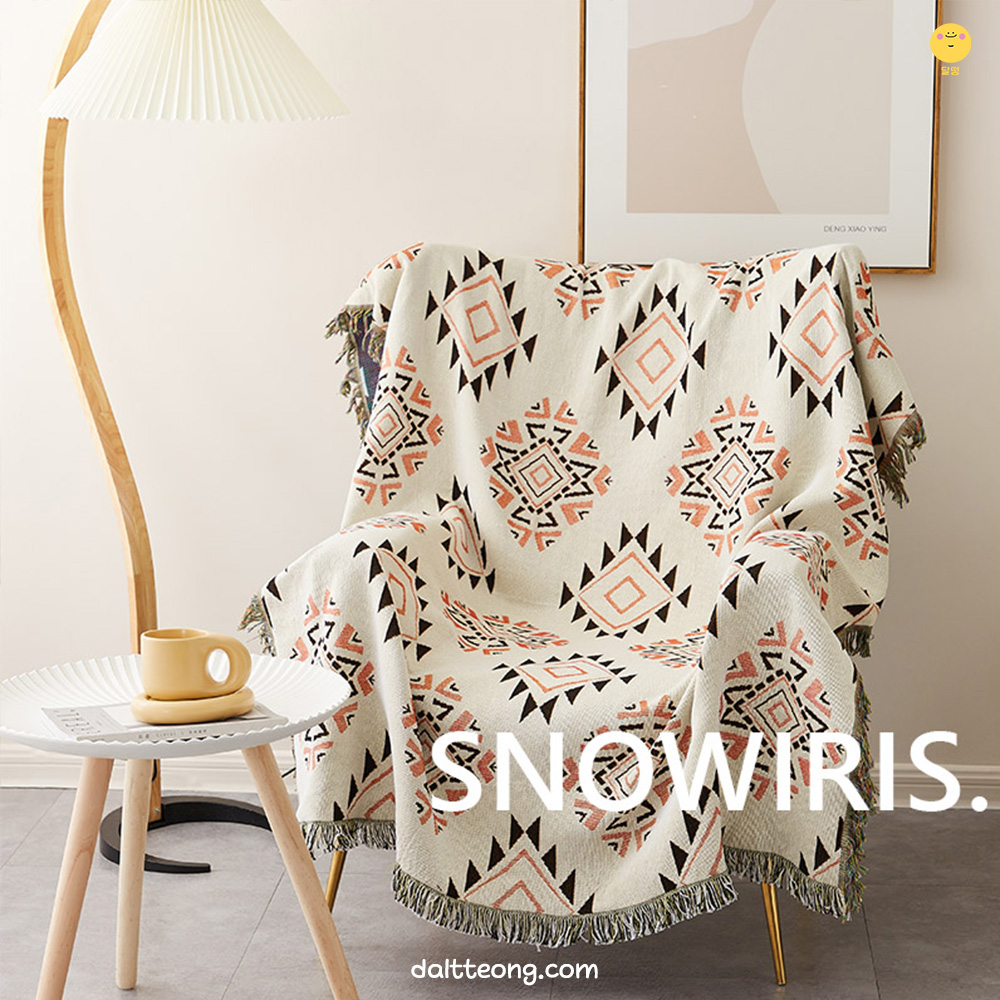 달떵 빈티지 패턴 쇼파 커버 덮개 천갈이 커버링 패브릭 거실 캠핑 블랭킷 340x180