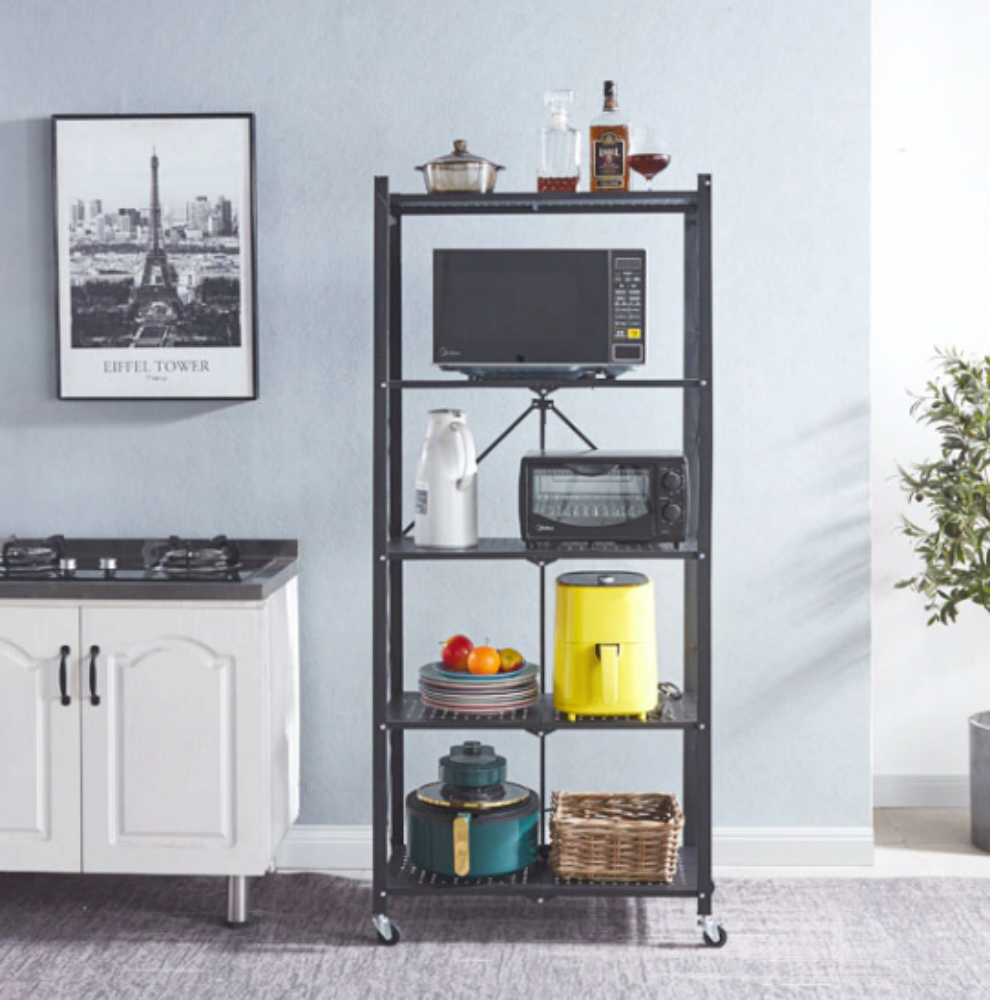 렌지대 전자렌지 선반 수납장 밥솥 다이 밥솥장 거치대 폴딩 5단