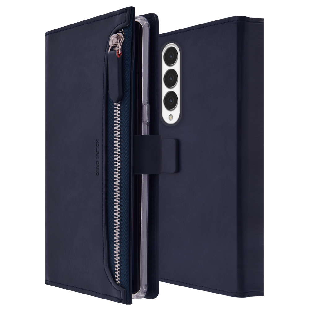 갤럭시 Z폴드4 지갑형 다이어리 휴대폰 케이스 블랙 - 상세 이미지 3